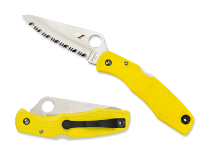 SPYDERCO H-1 PACIFIC SALT YELLOW foldbar med fuld længde på 21,9 cm